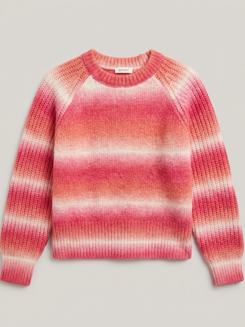 KOOKAI Paris Pink Ombre Chunky Knit Crewneck Sweater Size 1 S
